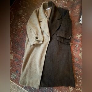 ASOS Two-Tone Trench Coat in Brown and Tan